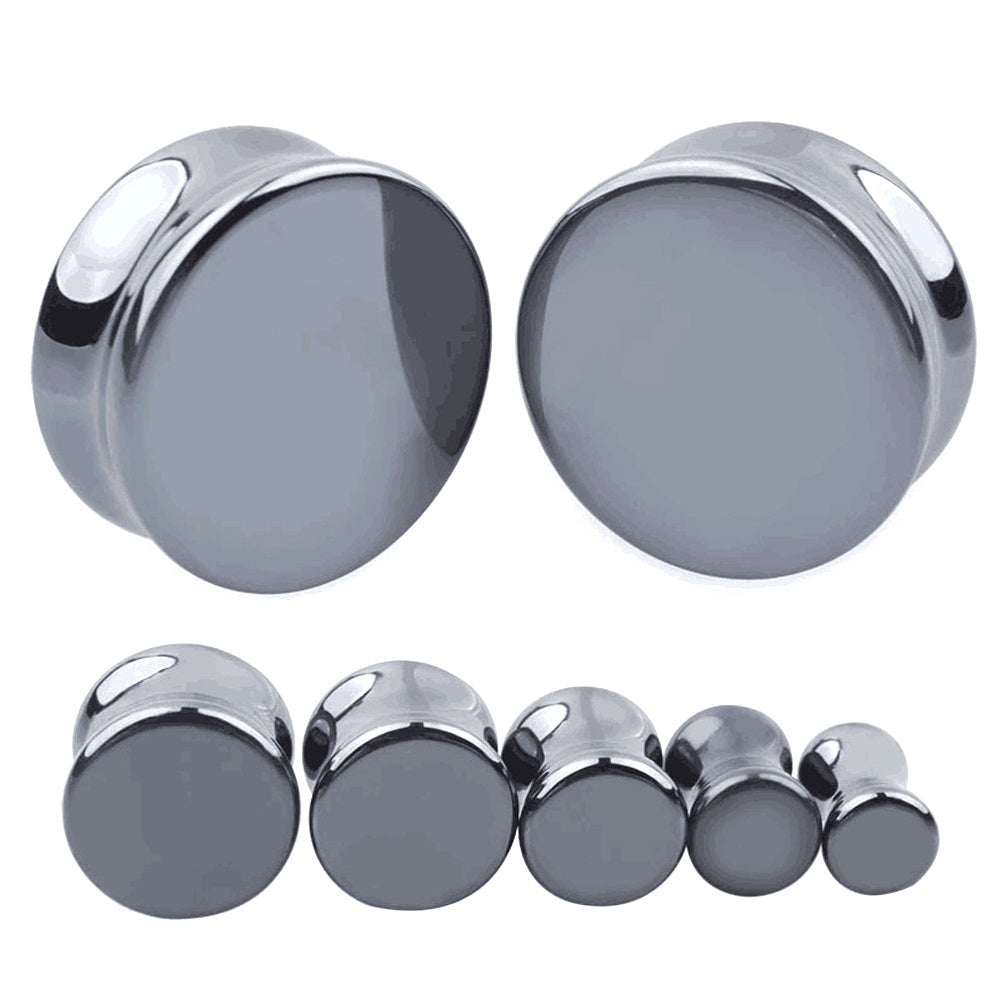 1pc Stone Ear Plugs / Gauges Earrings Flesh Tunnel Piercing / Hematite Expander Body Jewelry