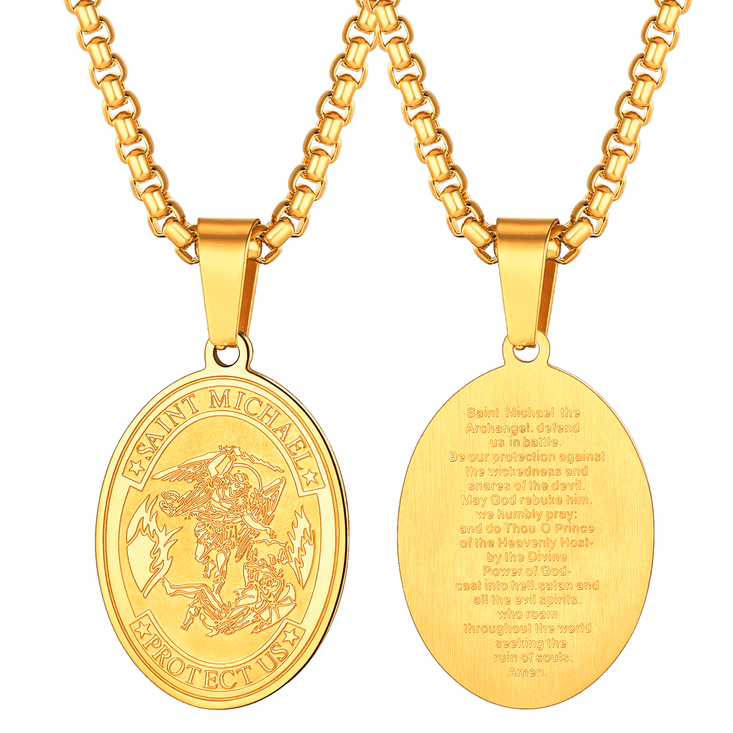Archangel St. Michael Pendant Necklace Medal for