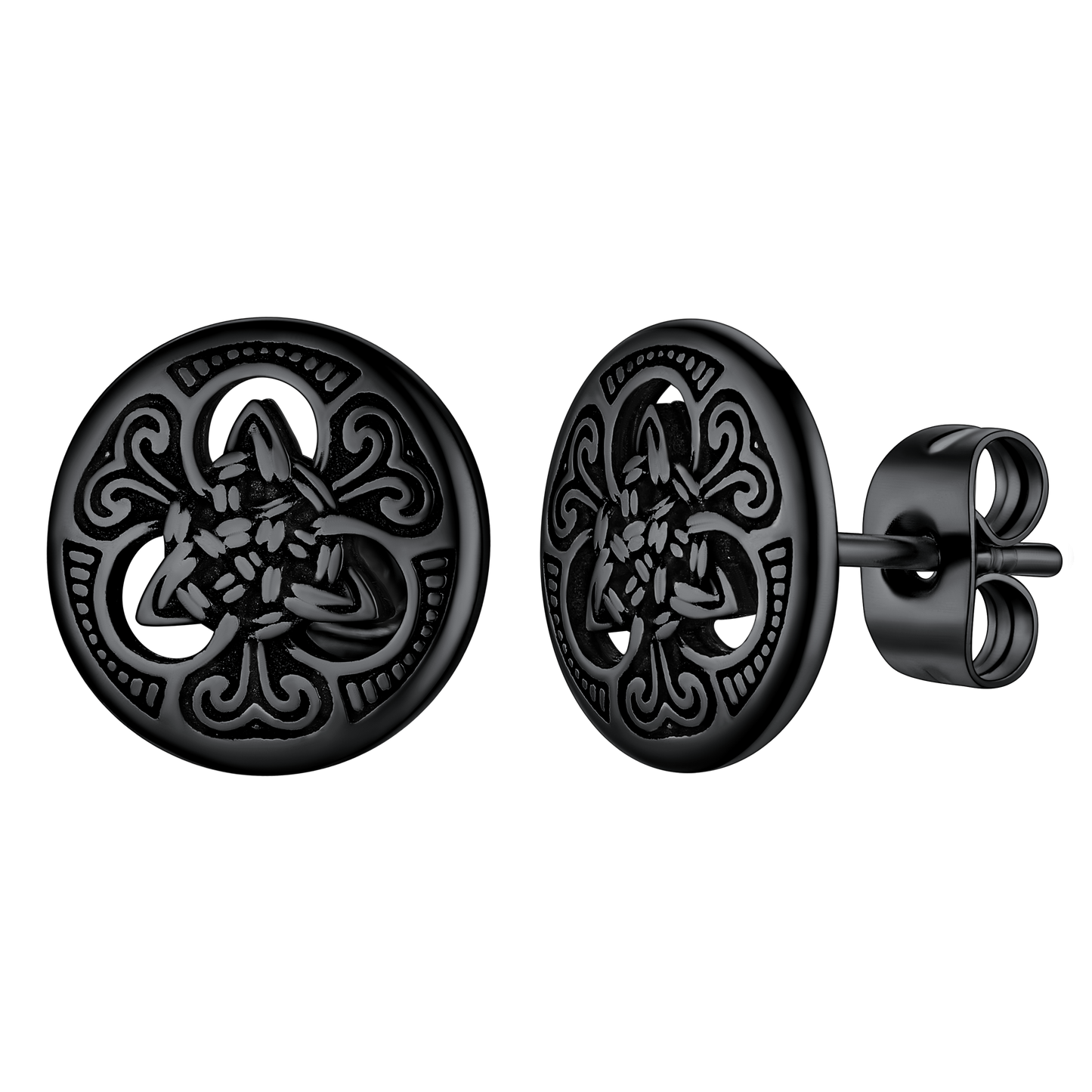 Round Irish Celtic Knot Stud Earrings for