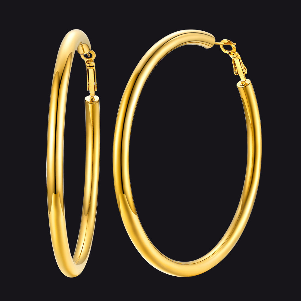 Chunky 5mm Hoop Earrings With Lobster Clasp for