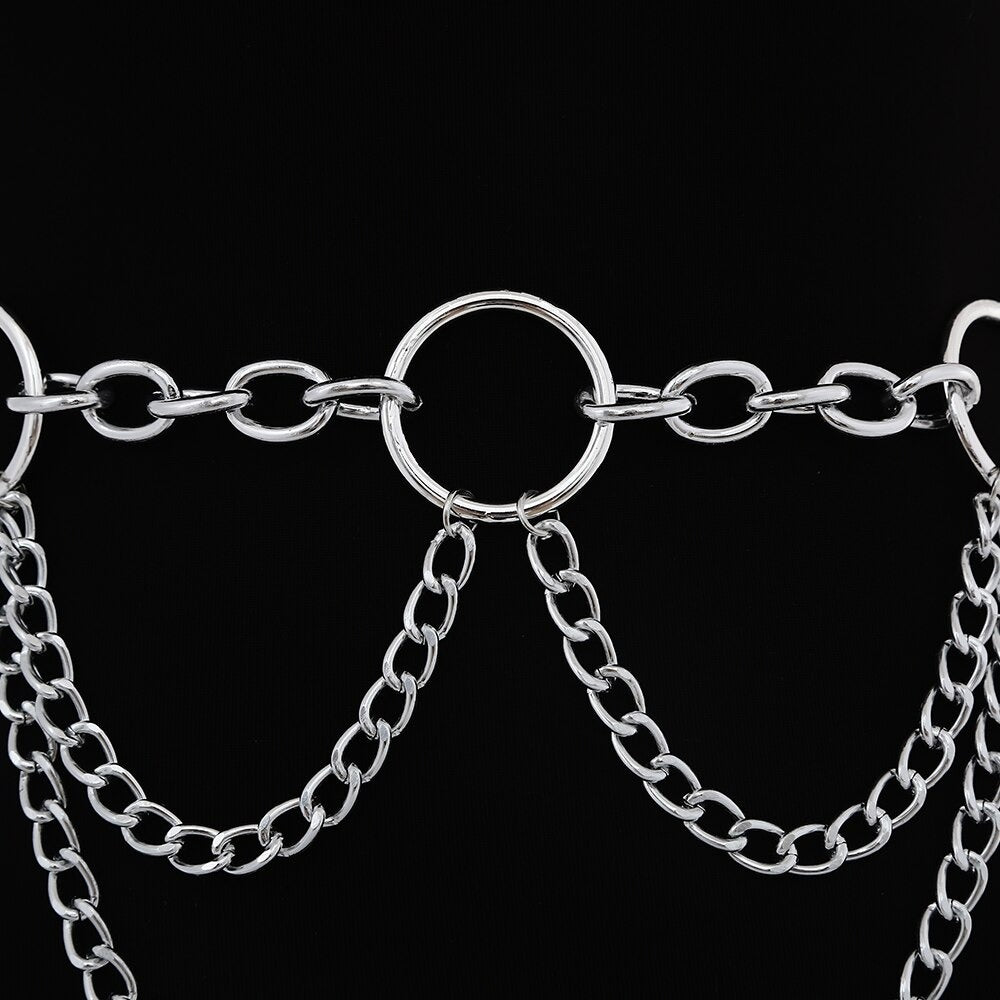 90s Metal Chain Belt / Statement Waist Chain for