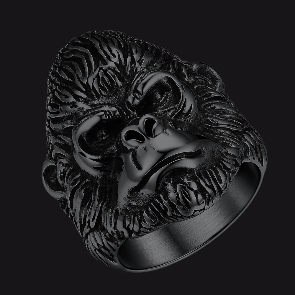 Biker Gorilla King Stainless Steel Ring for