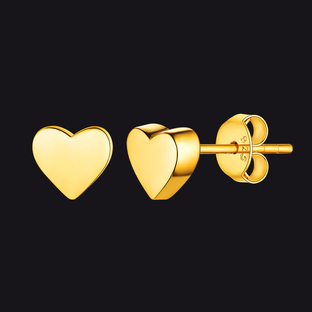 Sterling Silver Heart Stud Earrings for Kids