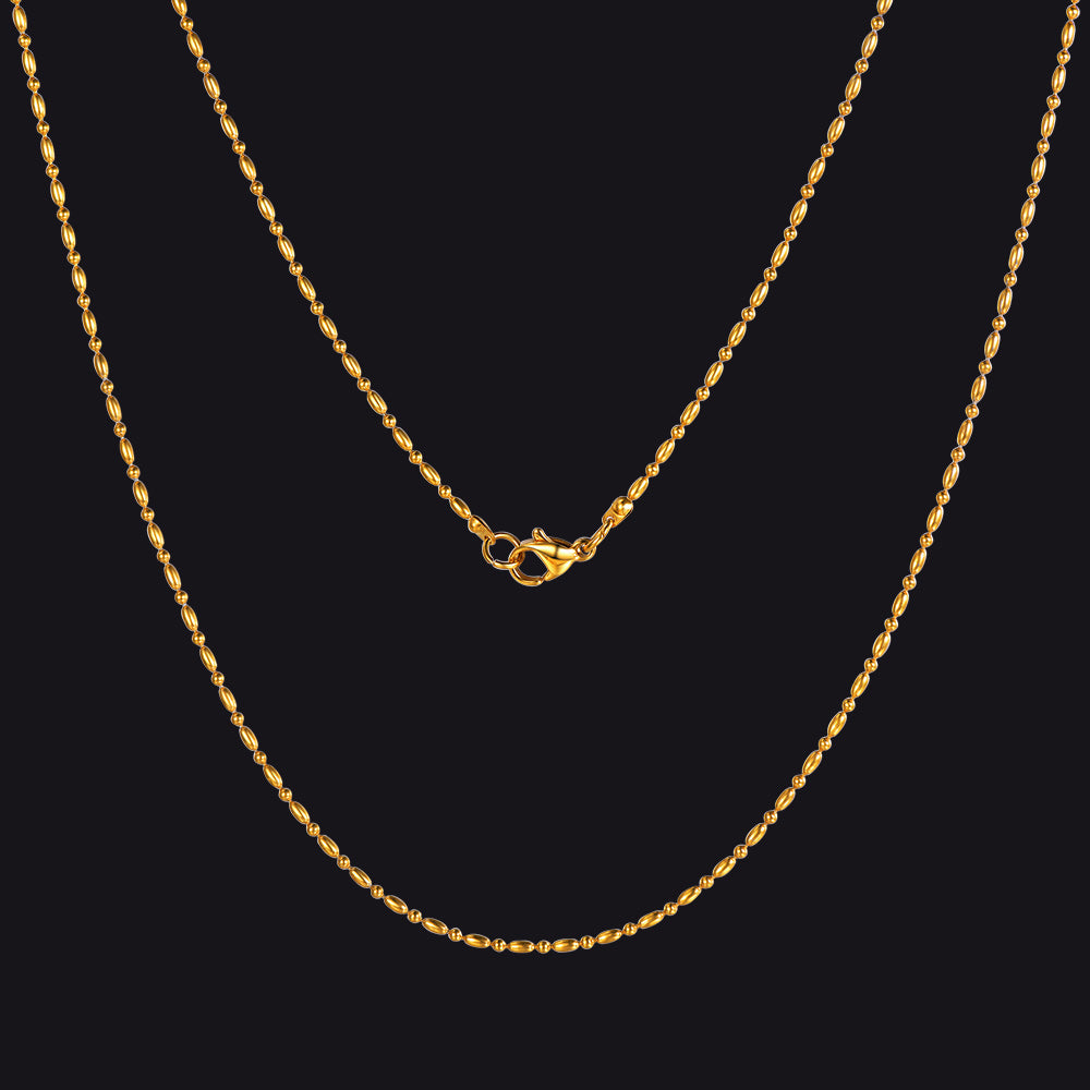 1.5mm Stainless Steel Slim Rope Chain Necklace for