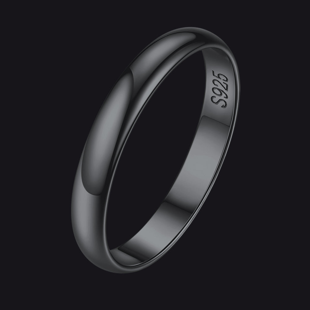 Sterling Silver Minimalist Band Ring for Couple