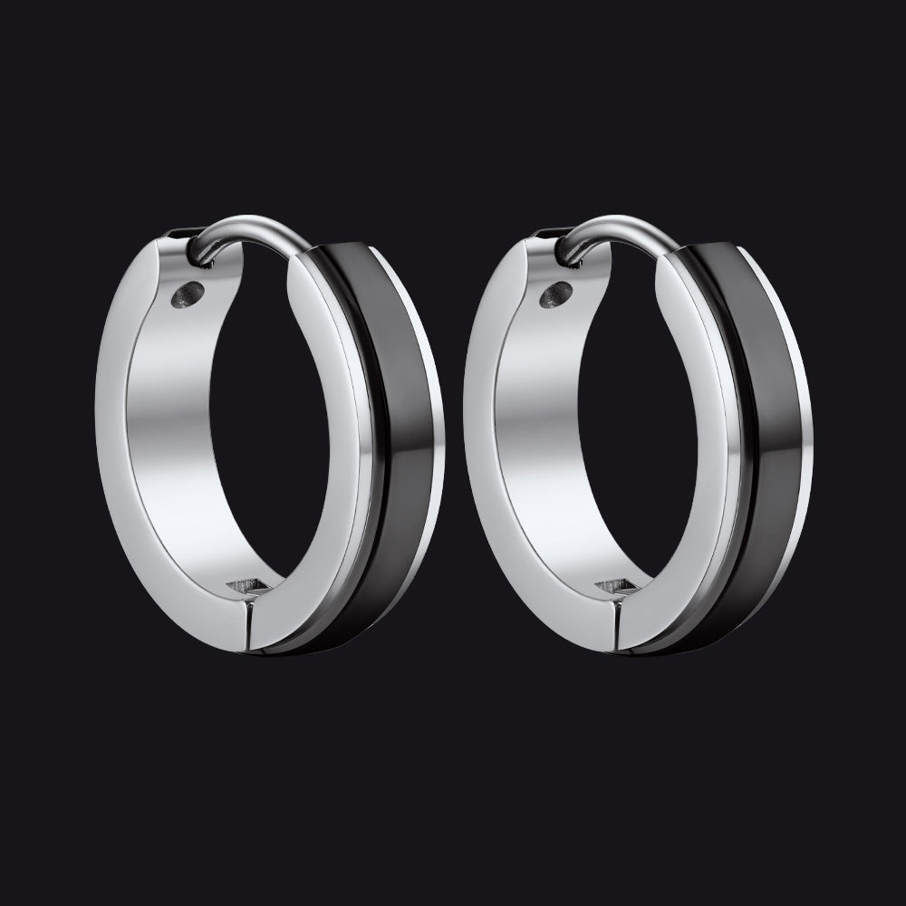 Stainless Steel Small Chunky Hoop Earrings for