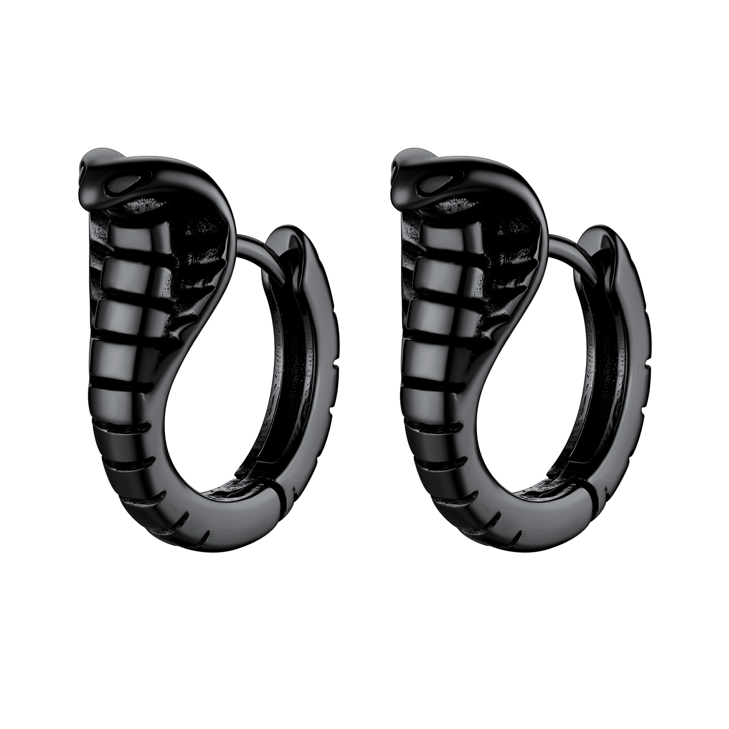 Gothic Punk Snake Hoop Earrings for