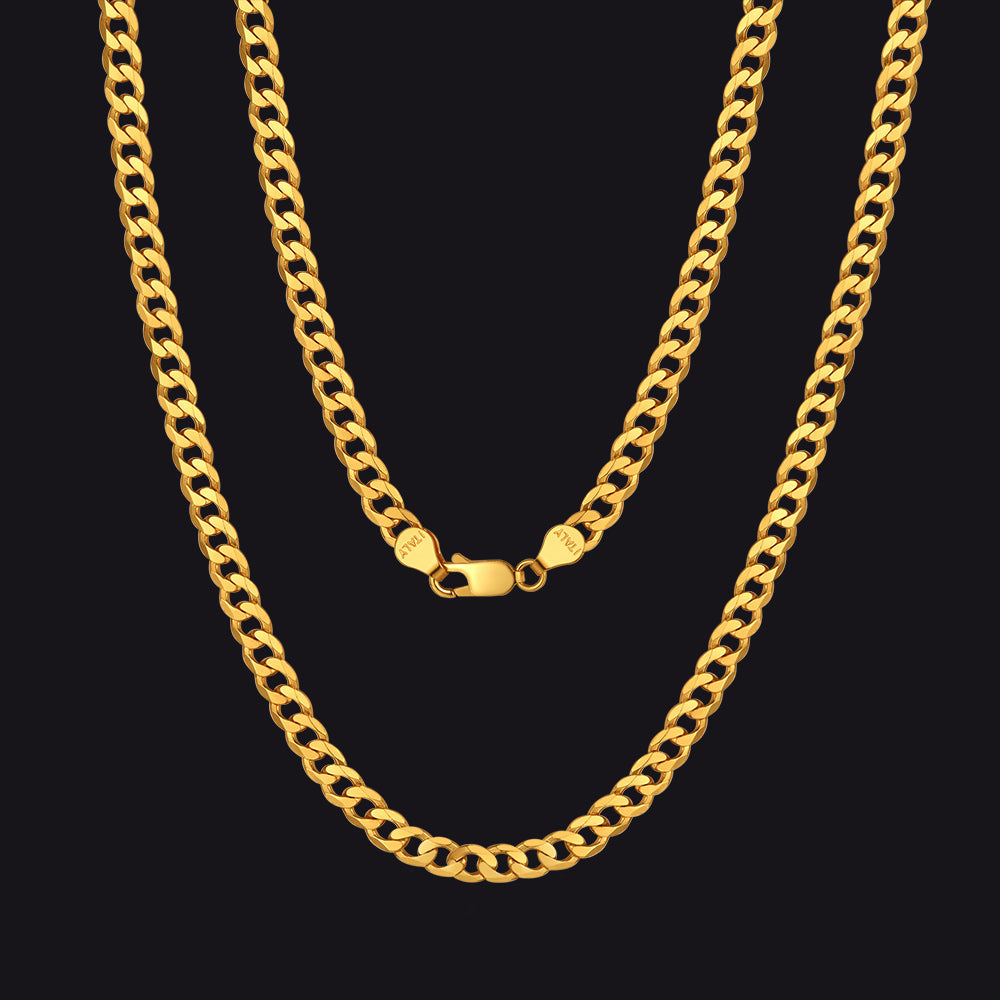 Sterling Silver Thick Curb Chain Link Necklace for