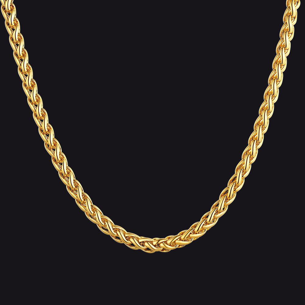 Thin Spiga Wheat Chain Necklace for 3mm Width