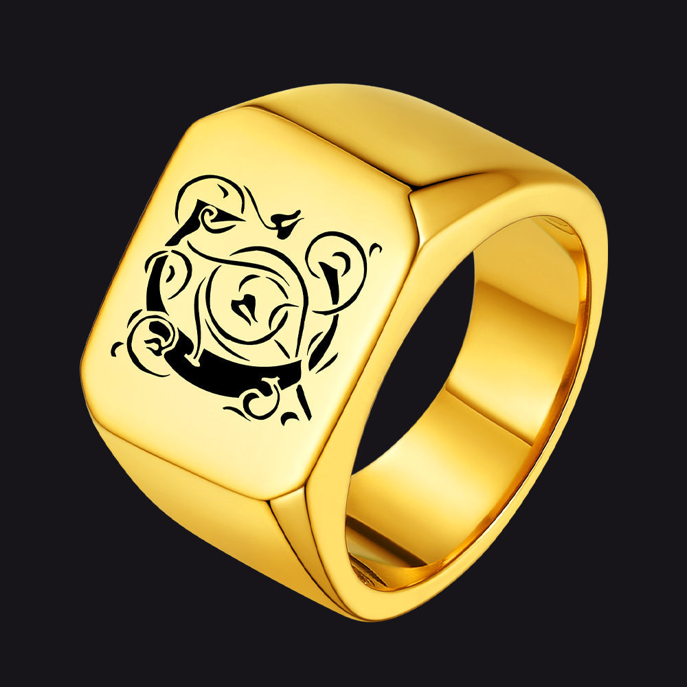 Customized Stainless Steel Signet Signet Ring Gifts for Dad Son