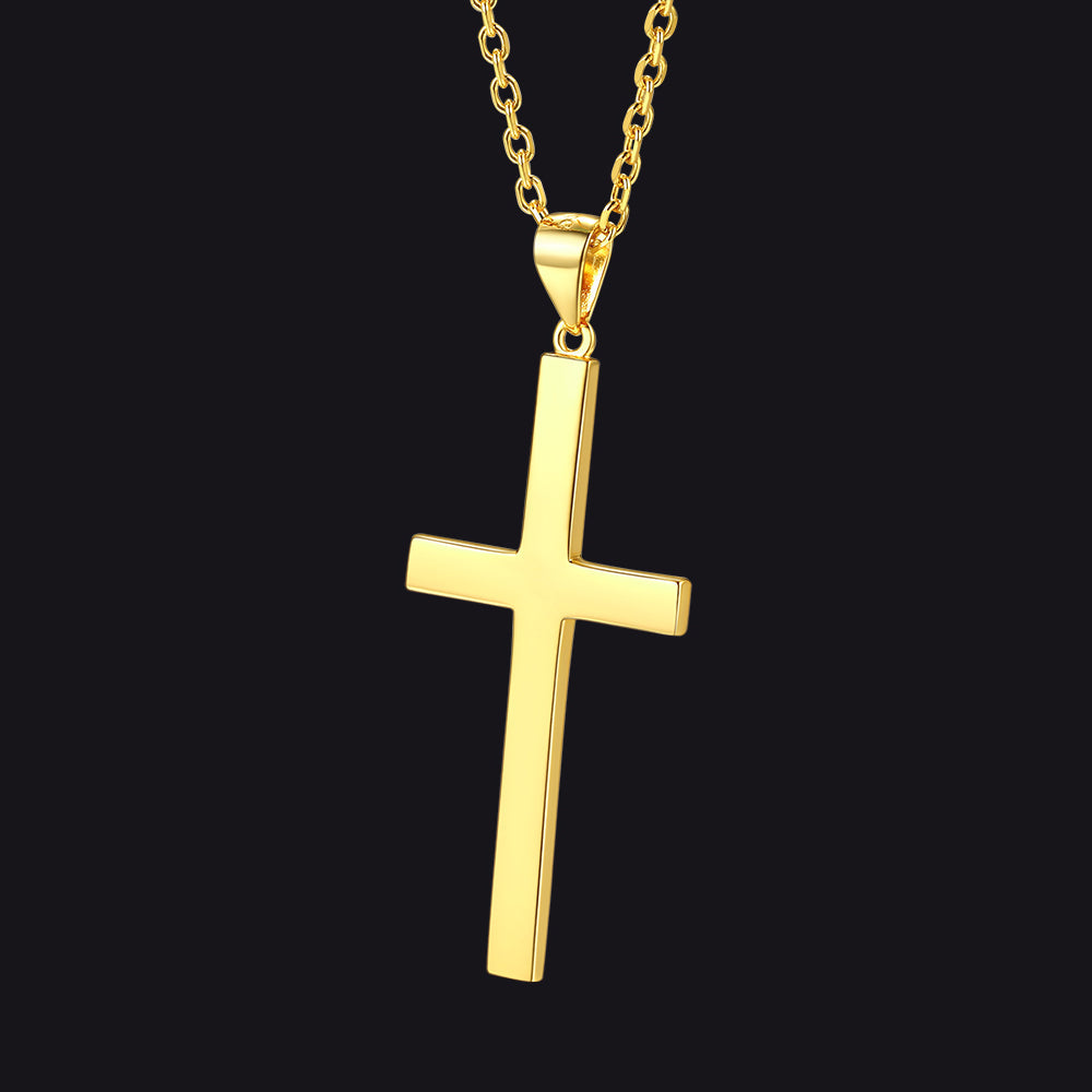 S925 Silver Simple Cross Necklace With Rolo Chain 18 Inch for /