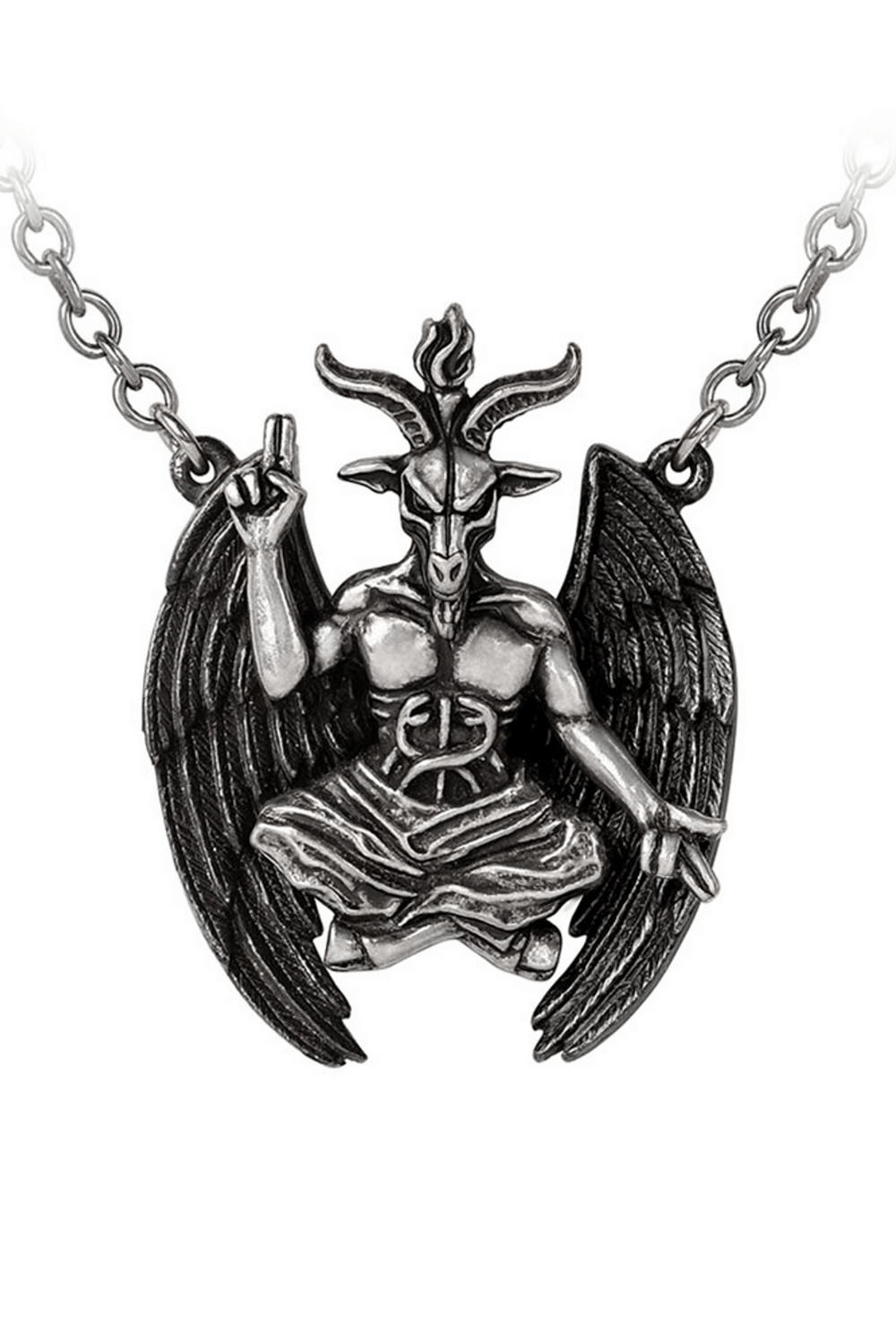 Baphomet Horned God Pendant With Wings Necklace