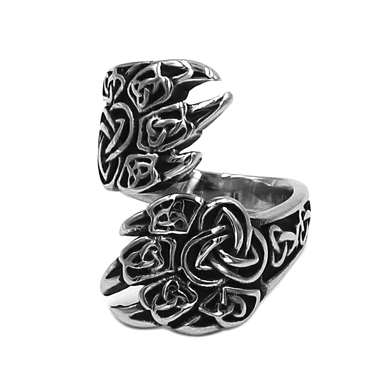 Bear Claw Stainless Steel Ring / Triquetra Symbol Ring / and Nordic Style Jewelry