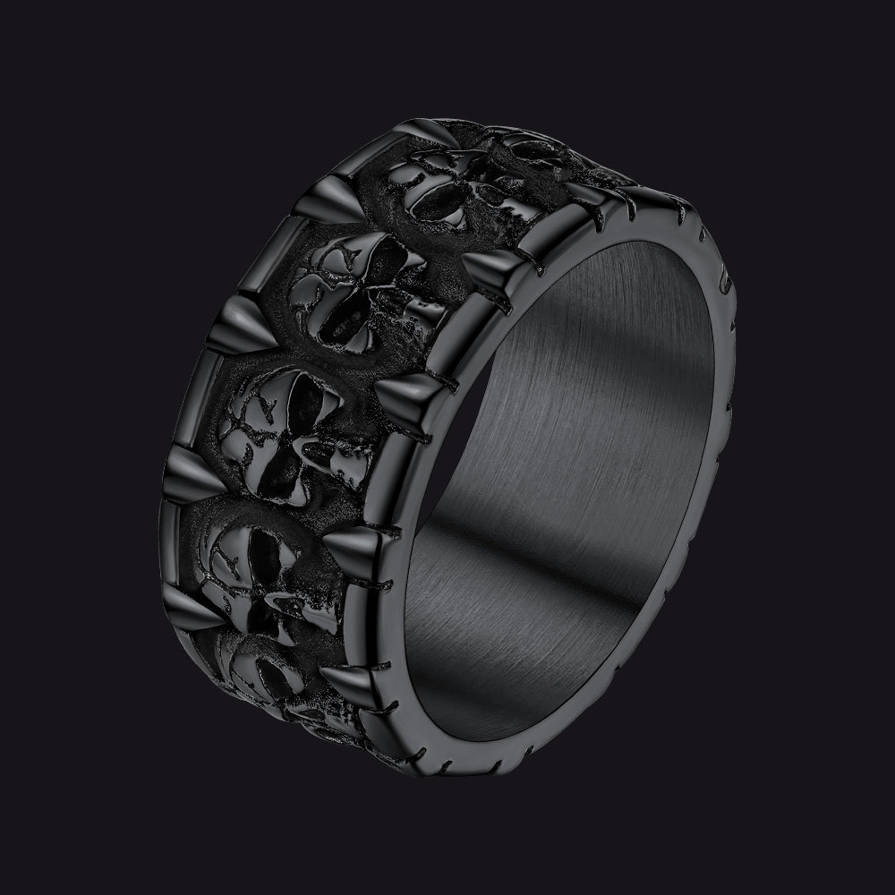 Gothic Skull Hollow Sugar Stainless Steel Ring for