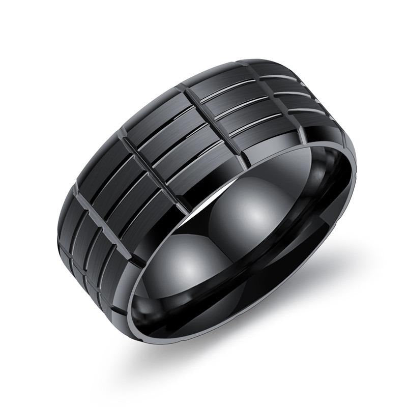 Black Color Stainless Steel Ring / Cool Rings for Rocker / Alternative Jewelry