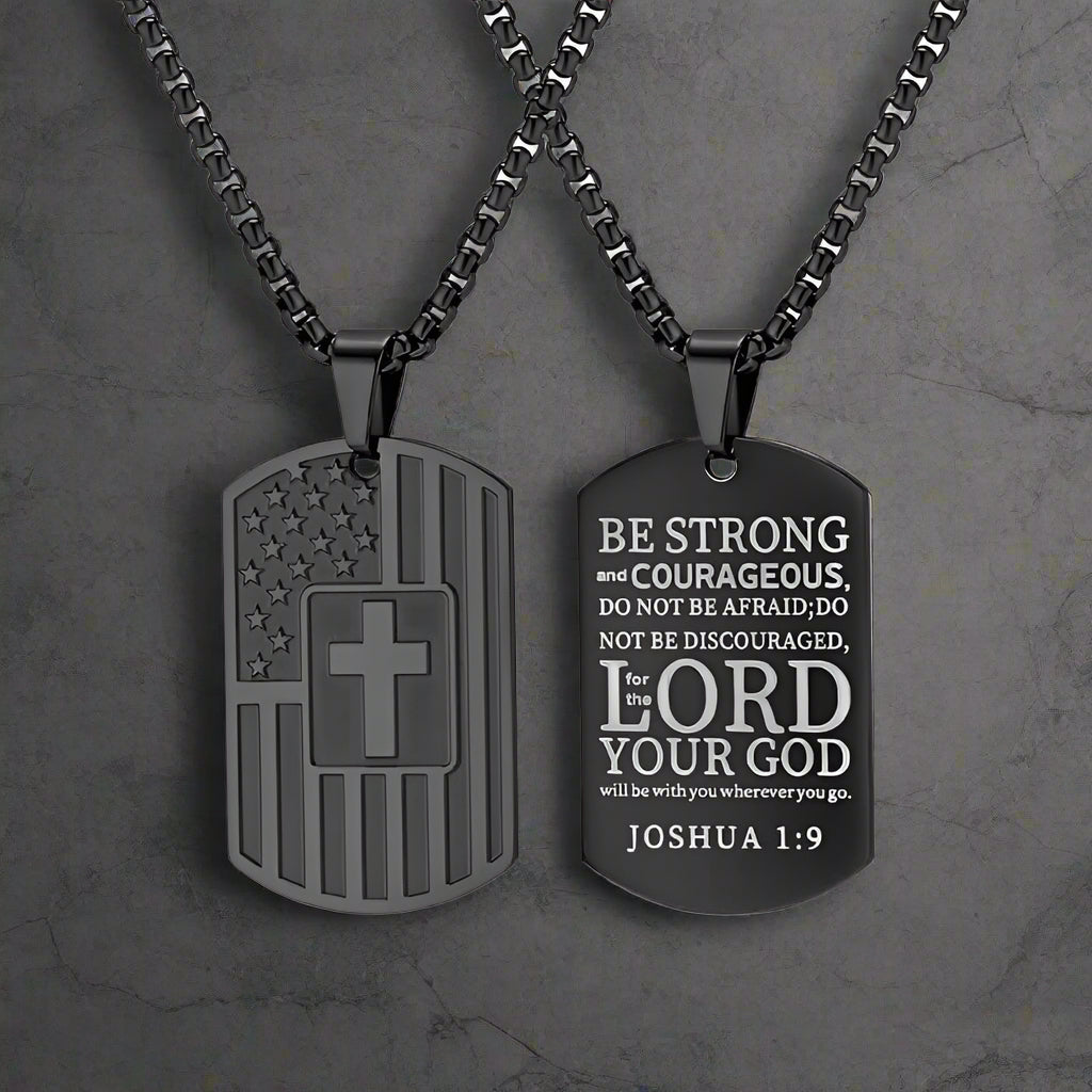Cross American Flag Stainless Steel Military Brand Pendant