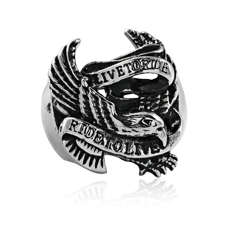 Eagle Metal Ring / Stainless Steel Biker Style Ring for and