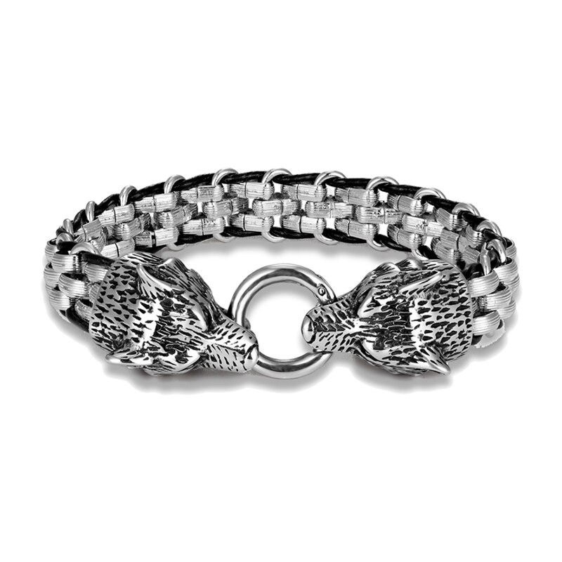 Wolf Head Bracelets / Punk Rock Stainless Steel Wristband