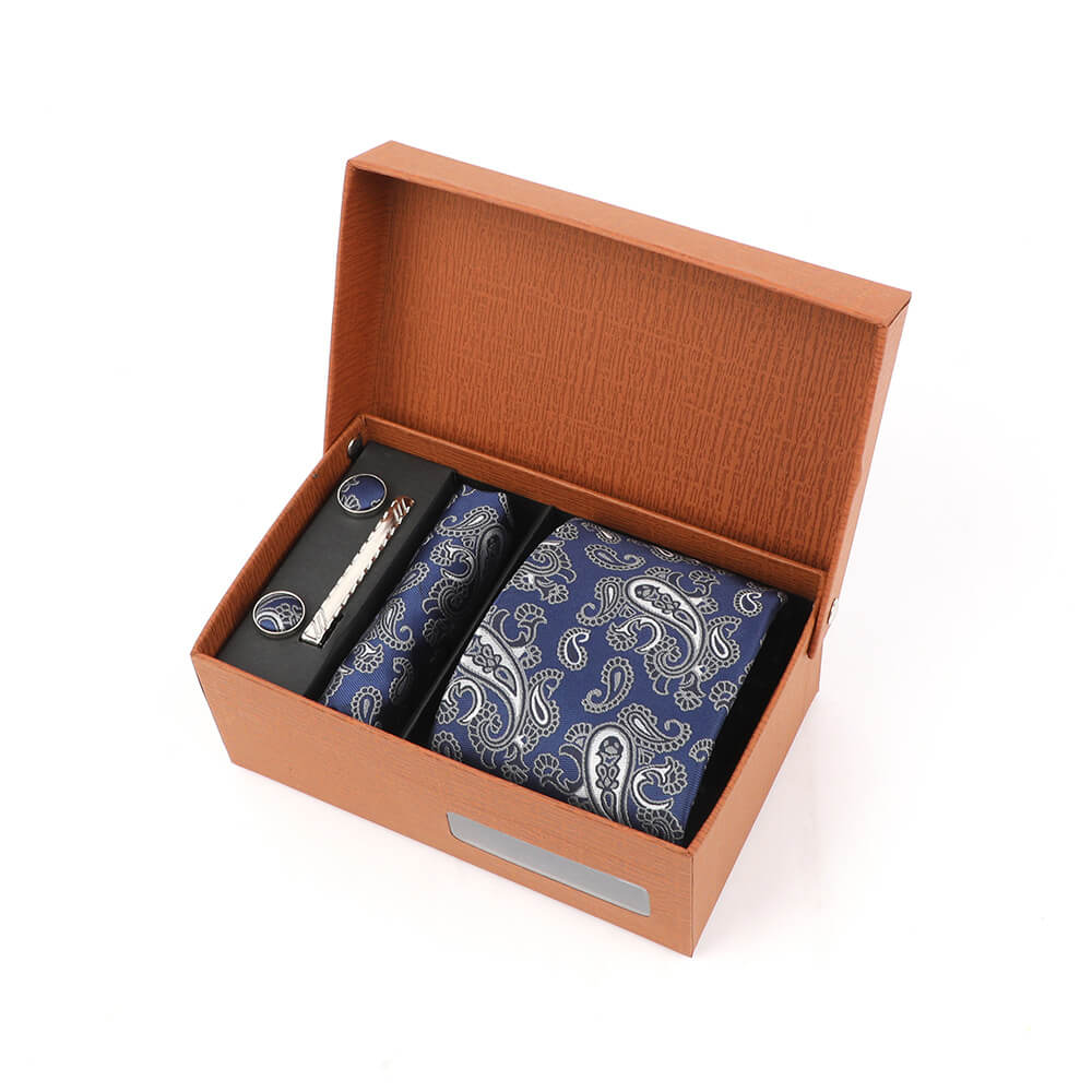 Jacquard Multicolor Print Tie Gift Box