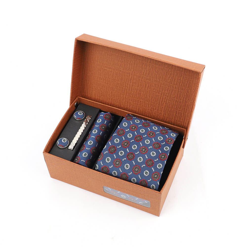 Jacquard Polka Dot Print Tie Gift Box