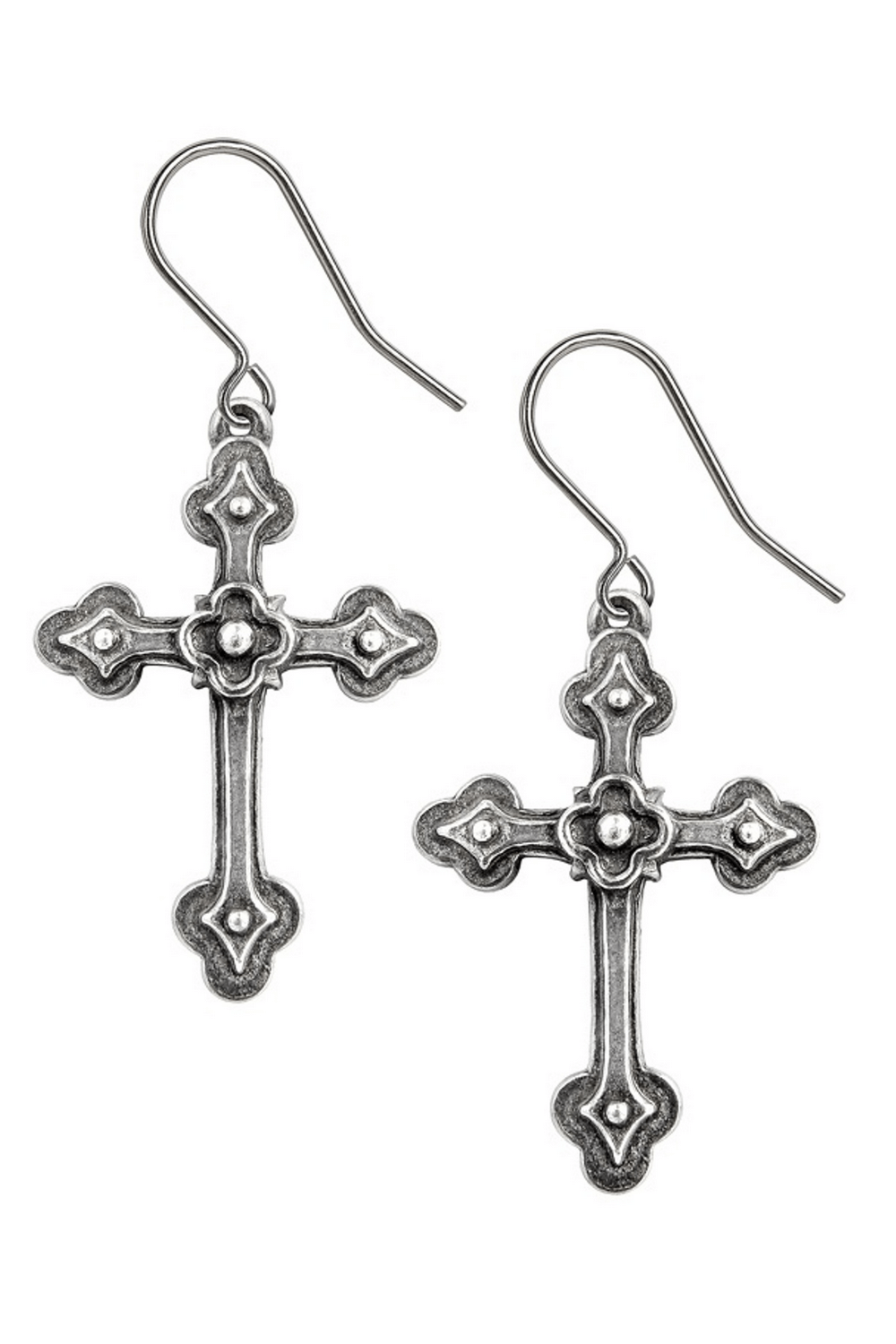 Gothic Devotion Cross Earrings With Apostle's Cross Design