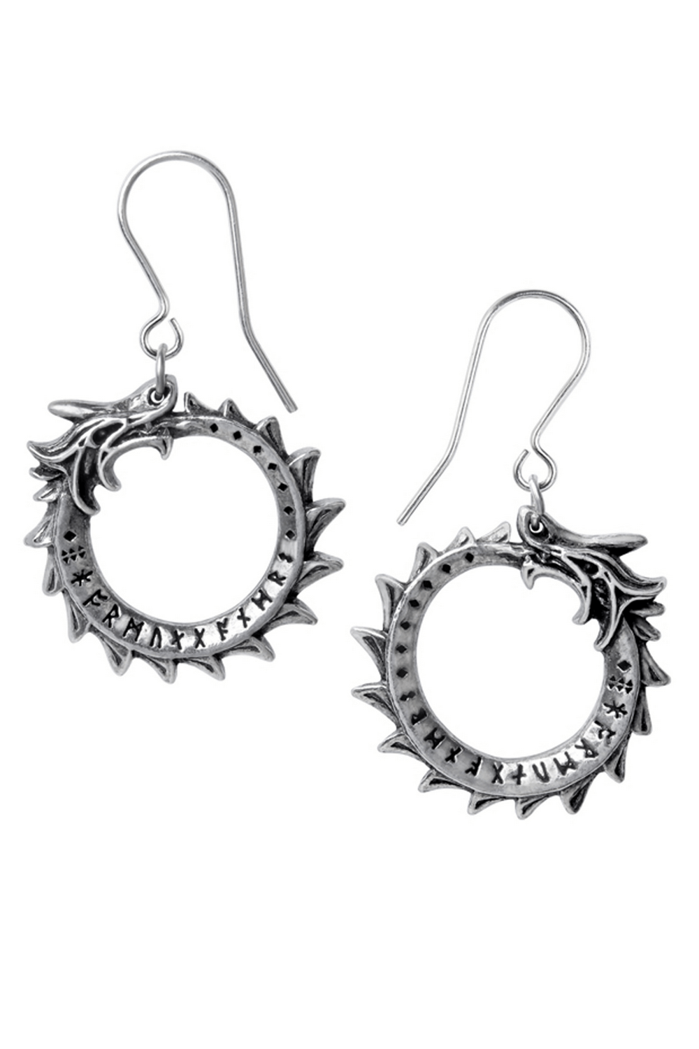 Jormungand Earrings With Norse Ouroboros Serpent Design