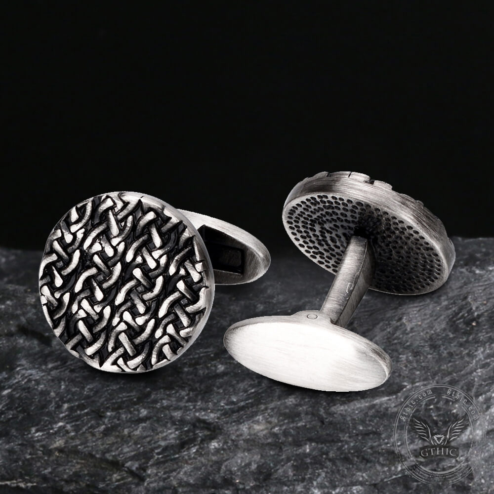 Minimalist Cross Pattern Brass Whale Back Cufflinks