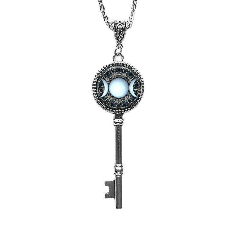 Moon Goddess Pendant Magic Chain / Classic Key of Solomon Circle Necklace