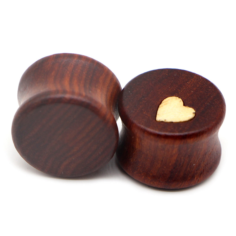 Plugs and Tunnels Earrings Stretcher With Heart / Wood Expander Body Piercing / Alternative