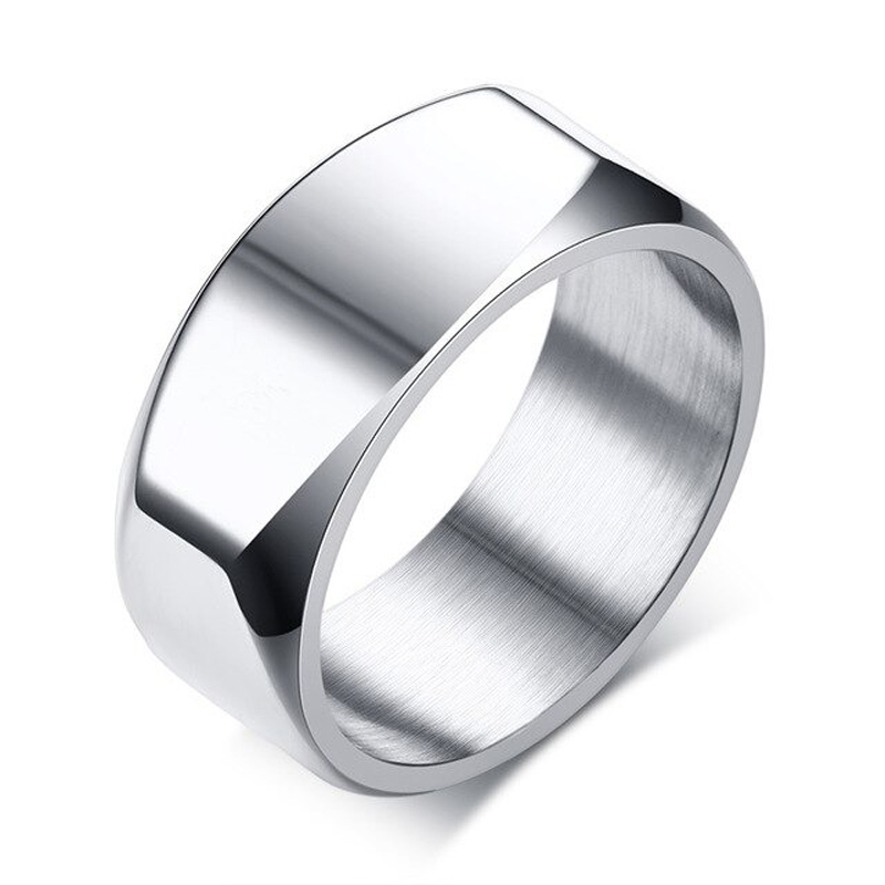 Punk Stainless Steel Ring / Black Wedding Band / Metal Ring