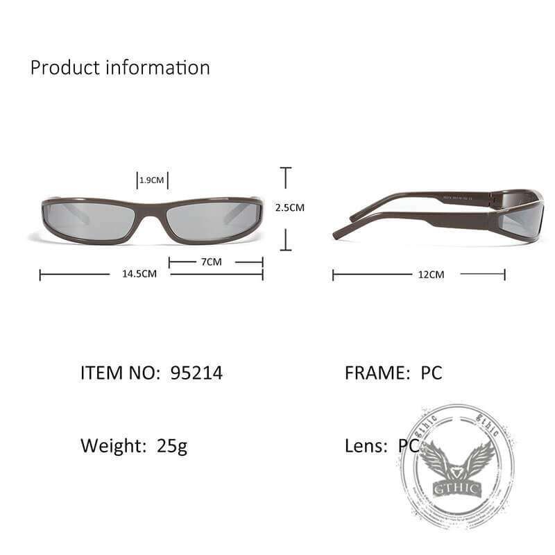 Punk Y2k Narrow Frame Colorful Uv-proof Pc Sunglasses