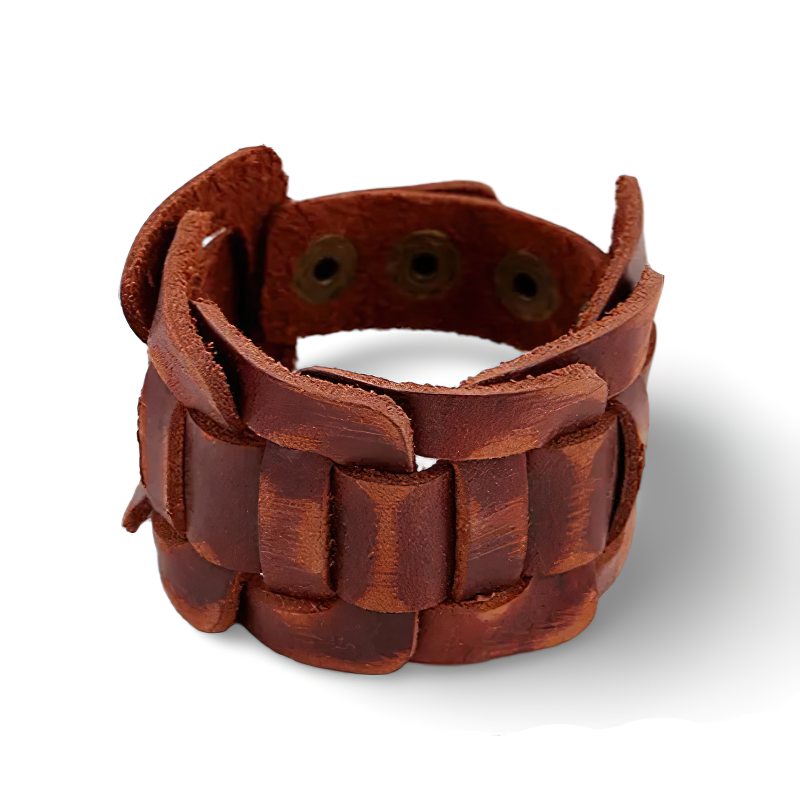 Retro Genuine Leather Belt Wristband / Bangle Snaps Fastener Cuff Bracelet / Alternative Accessories