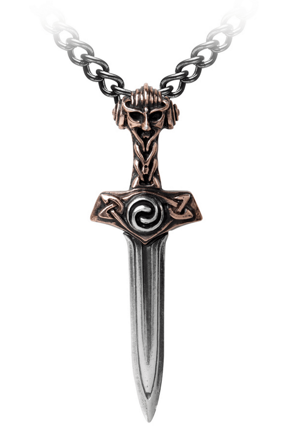 Viking Thorsblade Sword Pendant Necklace With Celtic Knot