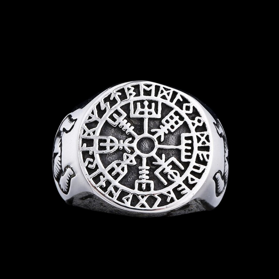 Viking Vegvisir Signet Ring