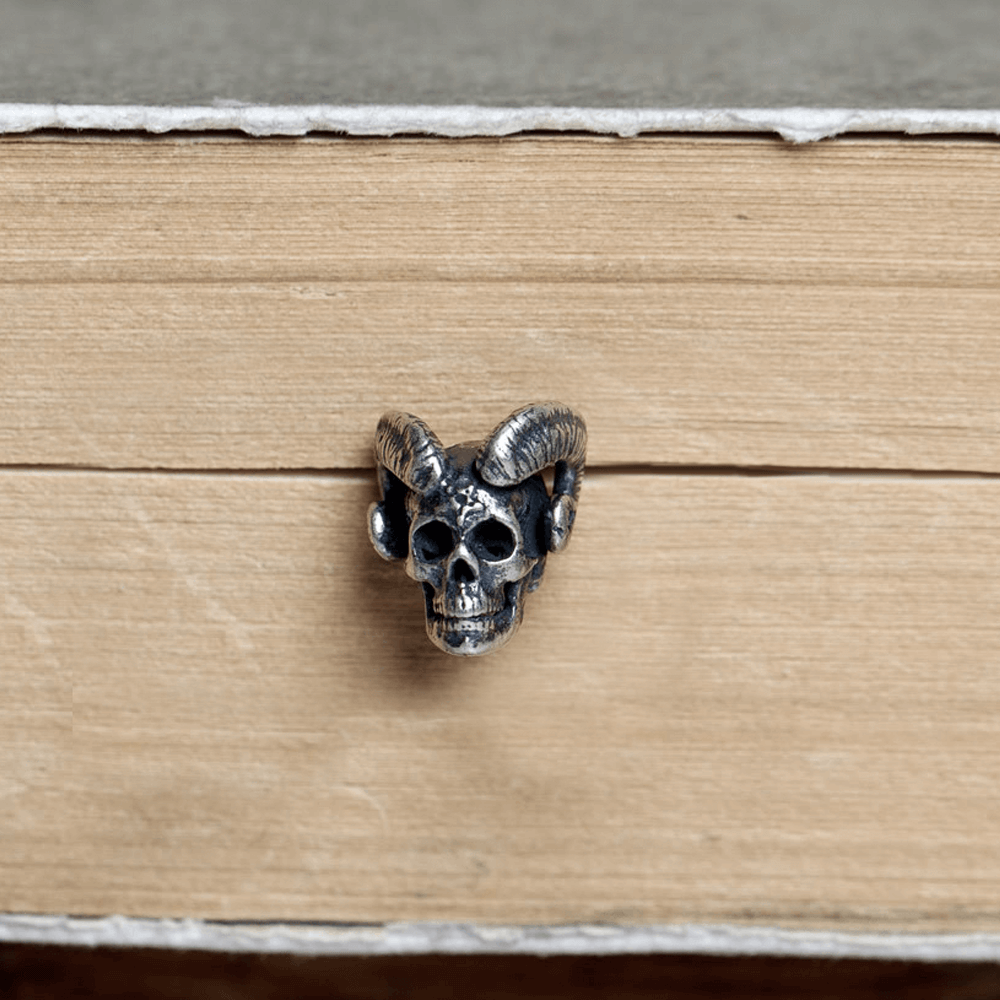 Goat Head Skull Sterling Silver Stud Earrings