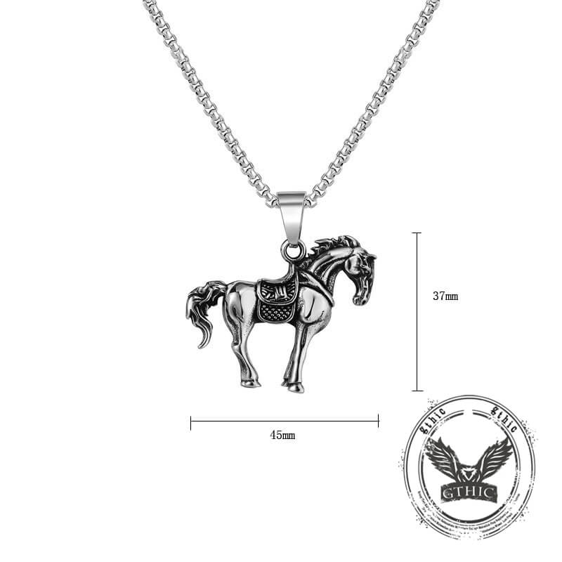 Prairie Horse Stainless Steel Pendant