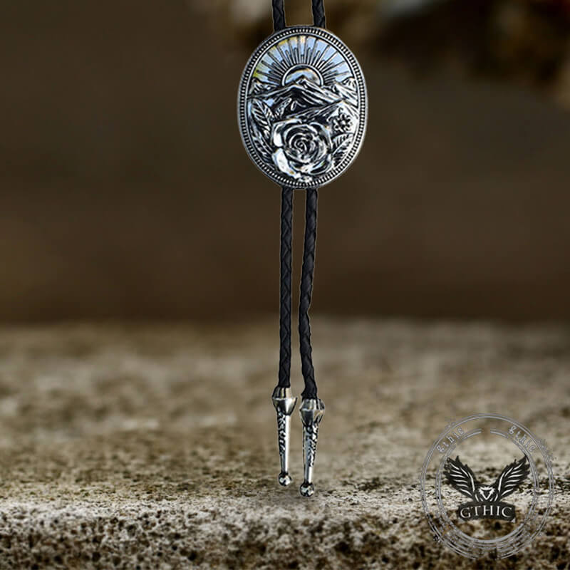 Rose Rabbit Mushroom Alloy Cowboy Bolo Tie