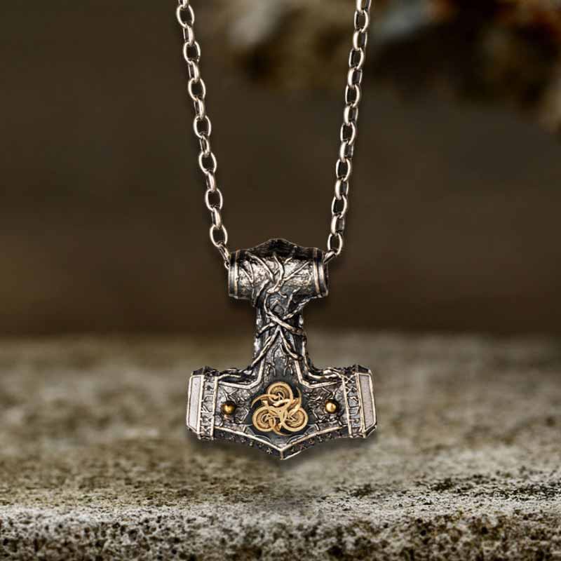 Thor's Hammer Sterling Silver Viking Pendant