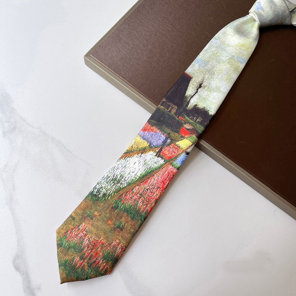 Van Gogh Oil Painting 8cm Starry Night Tie