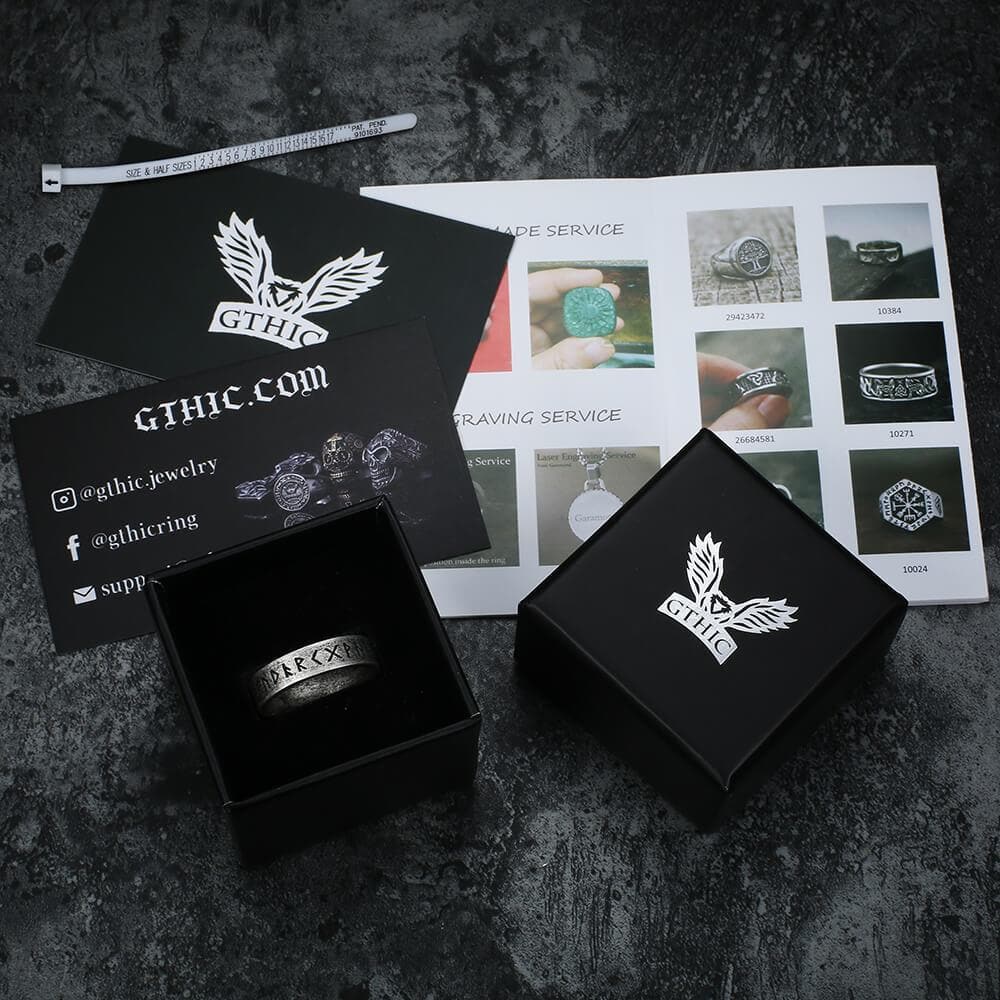 Viking Runes Sterling Silver Ring