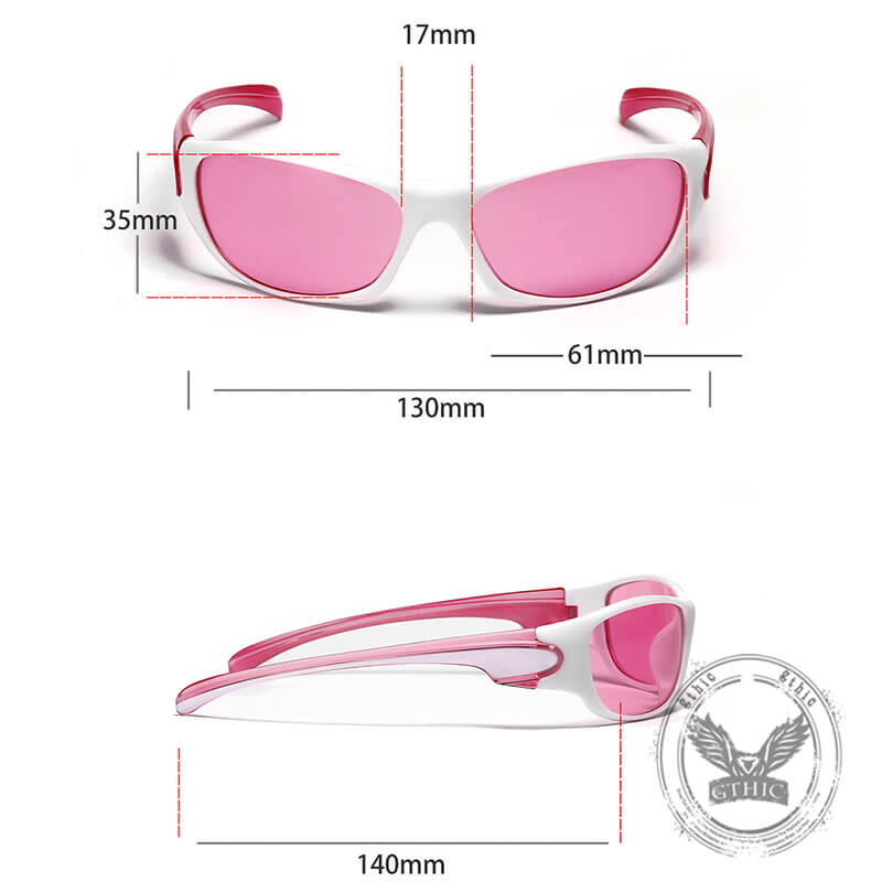 Y2k Millennial Color Uv-proof Square Frame Pc Sunglasses