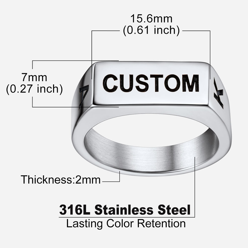 Customizable 7mm Minimalist Simple Band Ring for