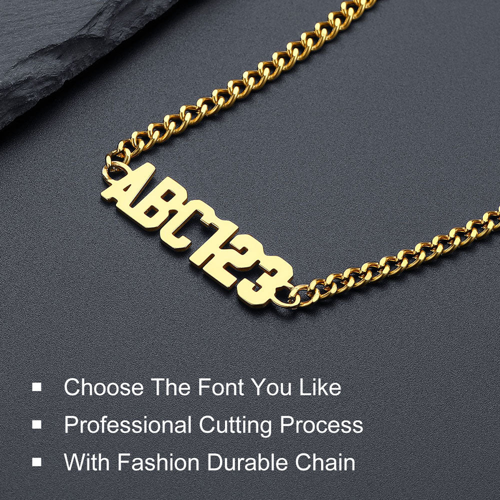 Customized Nameplate Cuban Chain Link Necklace Gift for