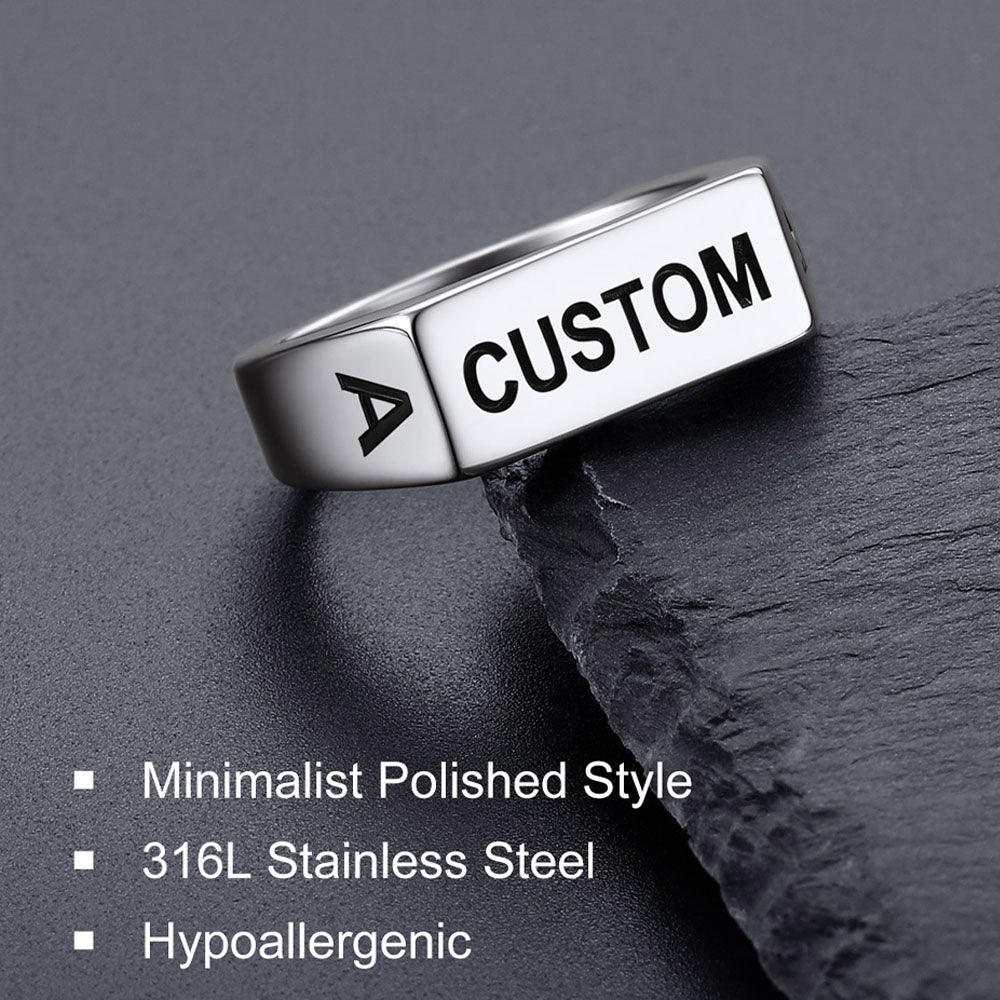 Customizable 7mm Minimalist Simple Band Ring for
