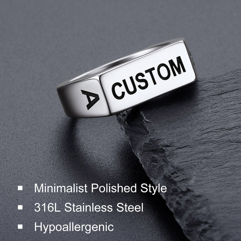 Customizable 7mm Minimalist Simple Band Ring for
