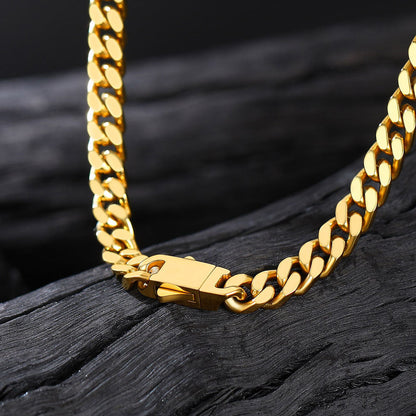5mm Width Miami Cuban Link Chain Necklace Set for
