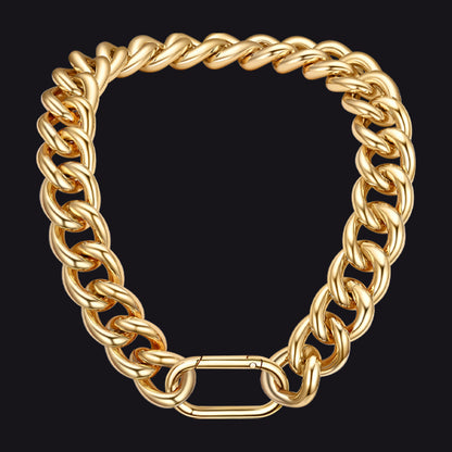 Gold Chunky Cuban Link Chain Choker for