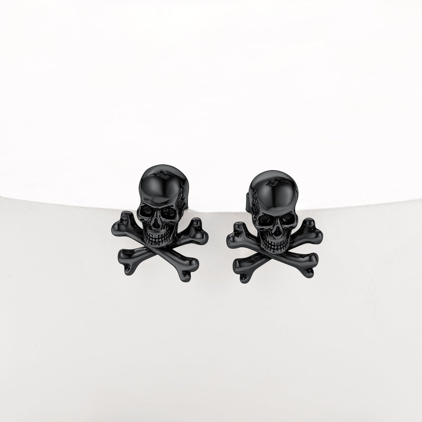 Punk Skull Crossbones Stud Earrings for