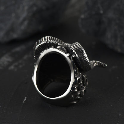 Faithheart Stainless Steel Satan Baphomet Goat Ring for