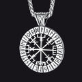 Viking Runes Vegvisir Compass Necklace Pendant for
